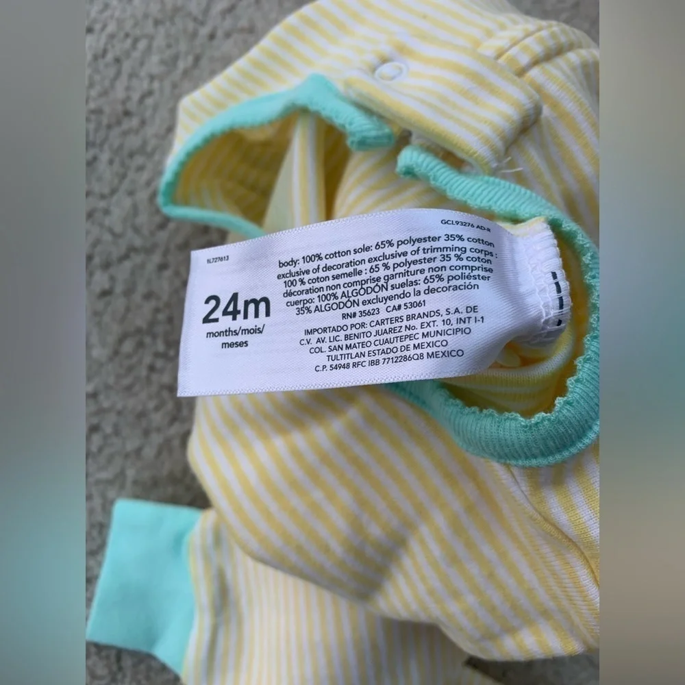 Carter's NWT Size 24 Months Turtle Applique Footie Sleeper